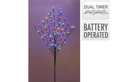 Verlichte boom op prikker 110 cm multi colour
