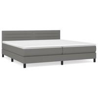 Boxspring met matras stof donkergrijs 200x200 cm - thumbnail