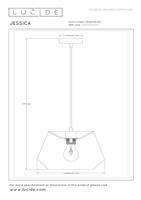 Lucide JESSICA - Hanglamp - Ø 30 cm - 1xE27 - Roze - thumbnail