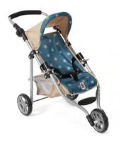 Poppenwagen Jogger Lola - Stars Turquoise Beige - thumbnail