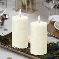 Bolsius - Rustieke Stompkaarsen 130/68 - Soft Pearl - 6 stuks - thumbnail