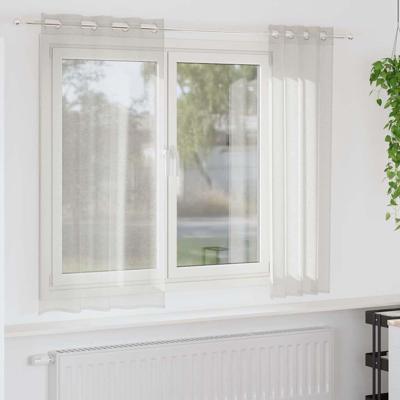 Voile Gordijn met gordijnen 2 pcs Crème 175 x 140 cm Polyester