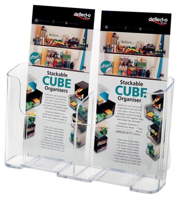 Deflecto 74501 Folderhouder Transparant 1 stuk(s) Aantal vakken: 2 (b x h x d) 240 x 188 x 95 mm