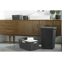 Curver Jute Wasmand met deksel 58L - 2 stuks - Donkergrijs - thumbnail