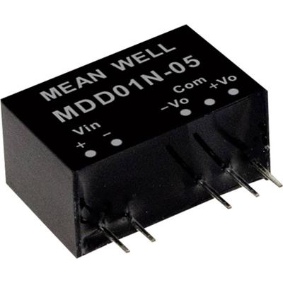 MEAN WELL MDD01N-15 DC/DC-convertermodule 34 mA 1 W Aantal uitgangen: 2 x Inhoud 1 stuk(s) MEAN WELL MDD01N-15 DC/DC-convertermodule 34 mA 1 W Aantal uitgangen: 2 x Inhoud 1 stuk(s)