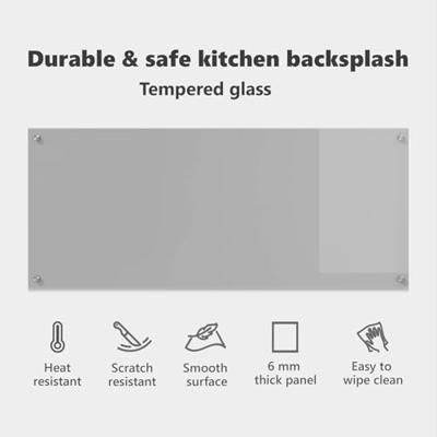 VidaXL Keuken spatscherm lichtgrijs 120 x 50 cm gehard glas