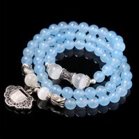 Fashion Jewelry accessoire granaat kralen armband (Aquamarine & levensduur Lock) - thumbnail