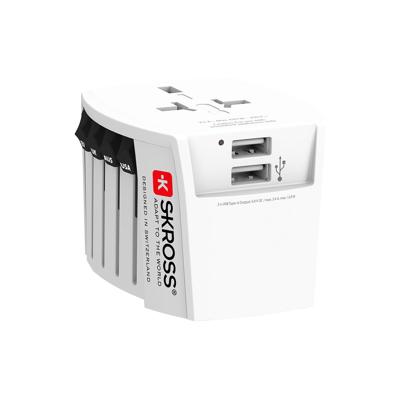 Skross SKR1302960 Muv Usb (2xa) Compacte 2-polige Wereldreisadapter Met 2 Geïntegreerde Usb-poorten Skross SKR1302960 Muv Usb (2xa) Compacte 2-polige Wereldreisadapter Met 2 Geïntegreerde Usb-poorten