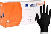 Abena poedervrije nitrile handschoenen maat medium 100 stuks zwart - thumbnail