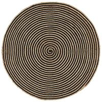 VidaXL Vloerkleed handgemaakt met spiraal ontwerp 90 cm jute zwart - thumbnail