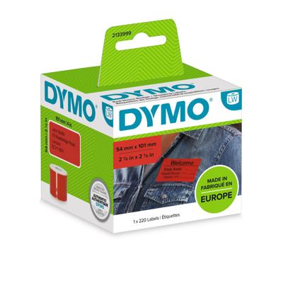Etiket dymo labelwriter naamkaart 54x101 rood Etiket dymo labelwriter naamkaart 54x101 rood