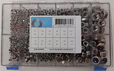 assortiment moeren D934+D985 RVS A2