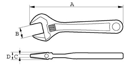 Bahco verstelbare moersleutel 8" 27 mm 205 mm | 8071