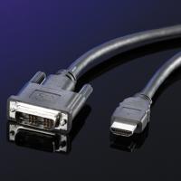 ROLINE Monitorkabel DVI (18+1) - HDMI, M/M, zwart, 5 m - thumbnail