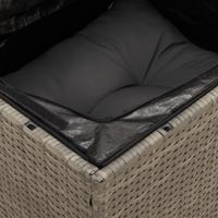 8-delige Loungeset met kussens poly rattan grijs - thumbnail