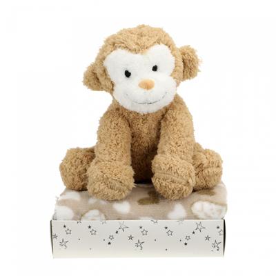 Toi-Toys pluchen aap + knuffeldeken in geschenkdoos