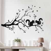 Eekhoorn twig slaapkamer woonkamer decoratie verwisselbare muur sticker - thumbnail