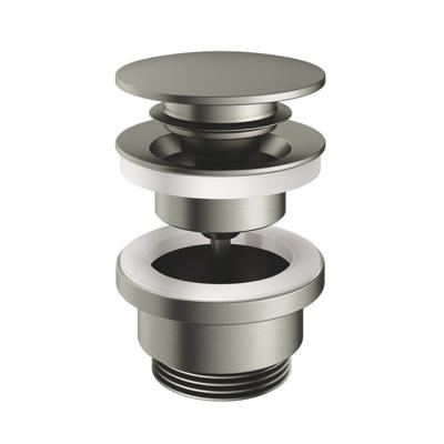 Clickwaste Hotbath Cobber Afvoerplug met Schroef Rond Geborsteld Nikkel Clickwaste Hotbath Cobber Afvoerplug met Schroef Rond Geborsteld Nikkel