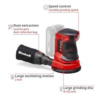 Einhell Power X-Change TE-RS 18 Li-Solo 4462010 Excentrische accuschuurmachine Ø 125 mm - thumbnail