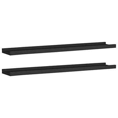VidaXL Fotoplanken 2 st 80x9x3 cm mdf zwart