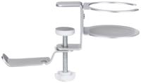 Speaka Professional SP-HCH-150 koptelefoonhouder, geïntegreerde kabelgeleiding, met bekerhouder, zilver - thumbnail