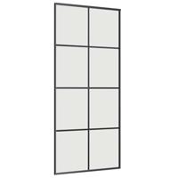 Schuifdeur met beslagset 90x205 cm ESG glas zwart - thumbnail