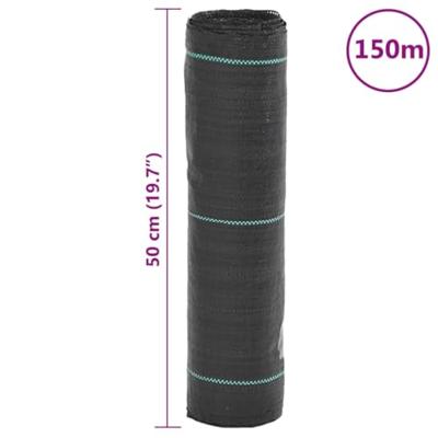 Worteldoek 0,5x150 m polypropeen zwart - thumbnail