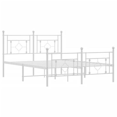 Bedframe met hoofd- en voeteneinde metaal wit 140x190 cm Bedframe met hoofd- en voeteneinde metaal wit 140x190 cm