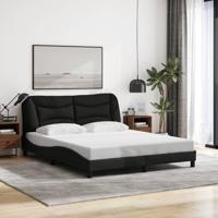 Bedframe met LED zonder matras 160x200 cm stof zwart - thumbnail