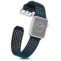 By Qubix - Bandje met gaatjes - Groen - Compatible met Apple Watch 44mm / 45mm / 46mm / 49mm - Compatible Apple watch bandjes - thumbnail