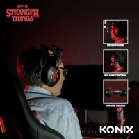 Over-ear gamingheadset - Bedraad - Konix - Stranger Things - PC, PS5, Switch 2 en Xbox - Microfoon - 1,5 m kabel - thumbnail