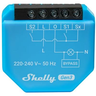 SHELLY 2L Gen3 Dubbele WiFi-relais zonder neutrale draad