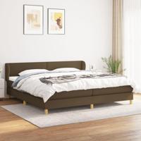 Boxspring met matras stof donkerbruin 200x200 cm - thumbnail