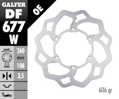 GALFER golf remschijf "df677 rotor df677 type w offroad rigid