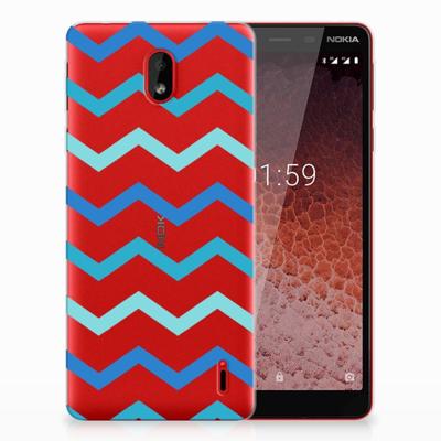 Nokia 1 Plus | TPU bumper | Zigzag Blauw