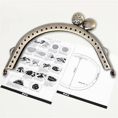 Creativ Company Portemonnee gesp kit, afm 8 cm, geborsteld messing, 1 stuk
