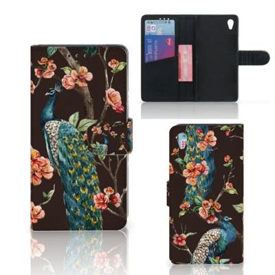 Sony Xperia Z3 | Telefoonhoesje | Met pasjeshouder | Pauw met Bloemen
