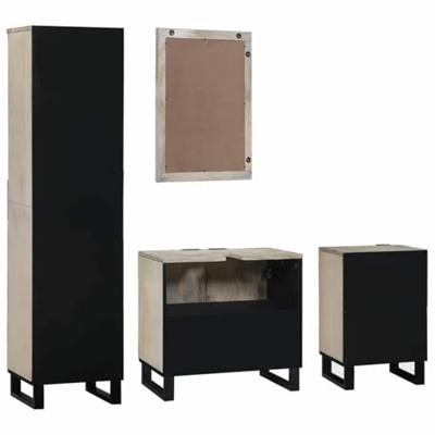 Badkamermeubelset met lade 4 pcs Walnoot Bruin Bewerkt hout