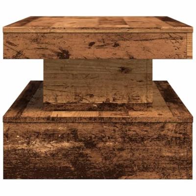 Salontafel met LED-verlichting 90x50x40 cm oud houtkleurig