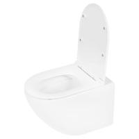 Wandtoilet Differnz Met PK Uitgang Rimless Inclusief Toiletbril Mat Wit - thumbnail