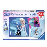 Ravensburger disney frozen puzzel: elsa, anna & olaf, 3x49st. - thumbnail