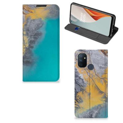 OnePlus Nord N100 | Standcase | Marble Blue Gold