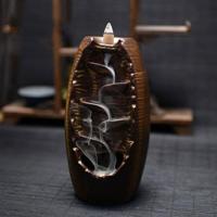 Keramische aromatherapie oven Lotus geur aromatische Home Office wierook ambachten wierookbrander houder (donker bruin) - thumbnail