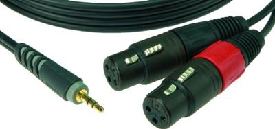 Klotz AY8-0100 verloopkabel 3.5 mm jack recht - 2x XLR female 1 meter