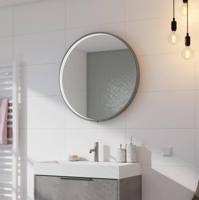 Ben Callisto ronde spiegel met LED verlichting en anti-condens Ø80cm geborsteld RVS - thumbnail