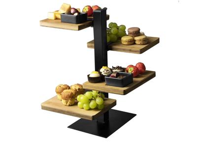 Gusta Serveertoren - Etagère - 4 bamboe planken Gusta Serveertoren - Etagère - 4 bamboe planken