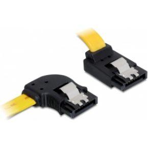 Delock 82837 SATA 6 Gb/s Kabel links haaks naar boven haaks 50cm geel