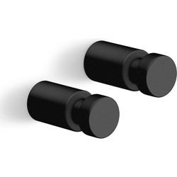 Zack Aivo handdoekhaak set van 2 groot zwart 40445