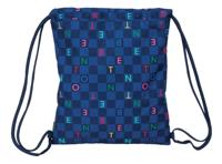 Rugtas met Koordjes Benetton Damero Marineblauw 35 x 40 x 1 cm - thumbnail