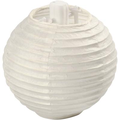 Creativ Company Papieren lamp, rond, d 7,5 cm, wit, 10 stuk/ 1 doos